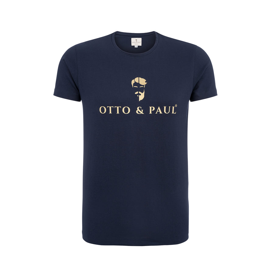 Iconic 1/2 Arm T-Shirt navy + Logo in gold